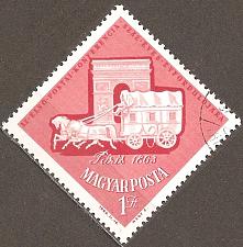 Buy [HN1504] HUNGARY Stagecoach & Arc de Triomphe CTO (1963)