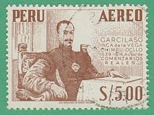 Buy [PEC121] PERU Garcilaso de la Vega, Spanish soldier-poet, Used (1953-1960)