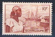Buy Guadeloupe 189 MLH Woman and Harbor 1947 (G0338)+