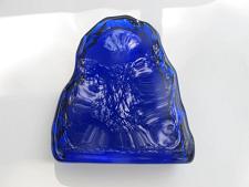 Buy L.E Smith Glass cobalt Blue iceberg paperweight tall