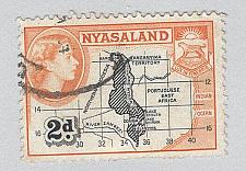 Buy Nyasaland 100 Map and coate of arms Used 1 (BP97614)