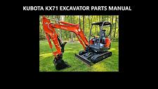 Buy KUBOTA KX71 PARTS MANUAL -265pg with KX-71 Excavator Exploded Parts Diagrams