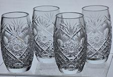 Buy 4 piece Cross cut pattern Hand cut Crystal juice glass