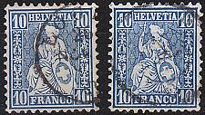 Buy SCHWEIZ SWITZERLAND [1862] MiNr 0023 a,d ( O/used ) [01] 2 Farben