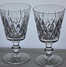 Buy Hand cut clear glass goblet Seneca Pair