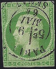 Buy France Scott #13 Used VF Imperf 1854 Empower Napoleon III Stamp CV 62.50