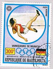 Buy Burkina Faso C121 Used Gold medal High jump 1972 CV 1.50 (BP47512)