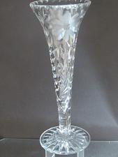 Buy Cut glass trumpet vase antique 12"