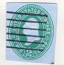 Buy US Used Cut square Washington green 2c 1 (BP84204)
