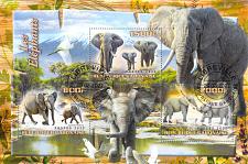 Buy Gabon 2022 Sheet Elephants animal 4 values (TS0158)