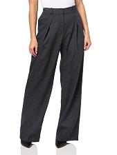 Buy BOSS Taflong Wool Blend Wide Leg Trousers, Clean Navy, 10