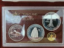 Buy 1976 Turks and Caicos 4 Coin Set with Gold in Original Box Coa