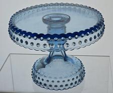 Buy LE Smith small blue hobnail cake plate