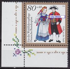 Buy GERMANY BUND [1994] MiNr 1758 F6 ( **/mnh ) Trachten Plattenfehler