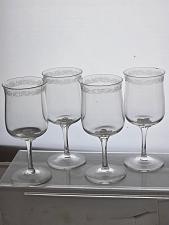 Buy 4 Lenox needle etched Crystal Goblets Made in USA Mt Pleasant PA mouth blown