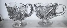 Buy Sugar and creamer on pedestal American Brilliant Period Cut Glass Antique