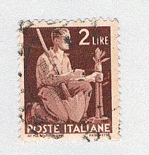 Buy Italy 472 Used Gardener Tying Sapling to Stake 1945 (BP85512)