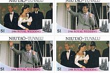 Buy Tuvalu Niutao 52a-b Pair Unused Blk 4 Royal Wedding 1986 Cat Val 4.00 (T0018)