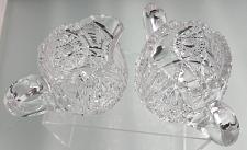 Buy Sugar and creamer American Brilliant Period Cut Glass Antique tg
