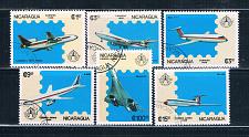 Buy Nicaragua 1553-59 Used set Jet Liners 1986 CV 2.60 (HV0410)+