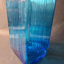 Buy Blenko Glass blue rectangular vase 15. 75"