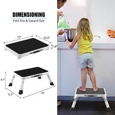 Buy Jocauto Folding Step Stool Height-Adjustable Step Stool with Non-Slip Platfor...