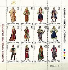 Buy Albania Stamps 2004. NATIONAL FOLK COSTUMES. Set Sheet MNH. Mich. 2757-68