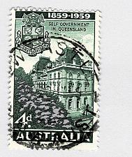 Buy Australia Building green 1959 four cents Used (BP89922)