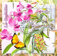 Buy Gabon 2022 CTO Sheet Flowers butterfly (TS0024)