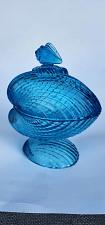 Buy Blue Glass acorn lided candy dish