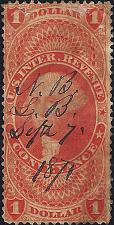 Buy US Scott #R66c VF 1.00 1871 Internal Revenue Conveyance Stamp CV 27.50