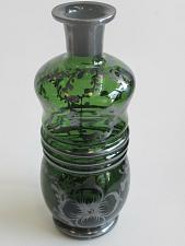 Buy Green glass vase silver underlay