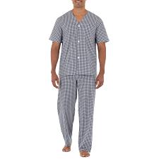 Buy Fruit of the Loom mens Broadcloth Short Sleeve Top and Long Pants Pajama Set ...
