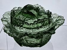 Buy L.E Smith Glass green cabbage bowl with lid