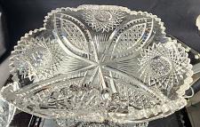 Buy American Brilliant Period Cut Glass crimped bread tray Antique
