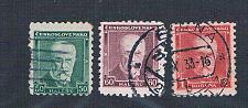 Buy Czechoslovakia 168-70 Used set President Masaryk 1929 CV 1.30 (C0325)