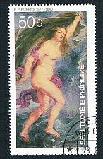 Buy St Thomas & Prince 446 Used Painting Ruben Nude 1977 CV 4.75 (BP78608)