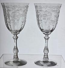 Buy Fostoria Navarra goblet glass, Crystal Made in USA Pair