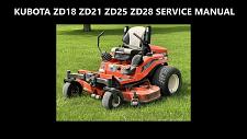 Buy KUBOTA ZD18 ZD21 ZD25 ZD28 F MOWER TRACTOR MANUAL - 370pg for Service and Repair