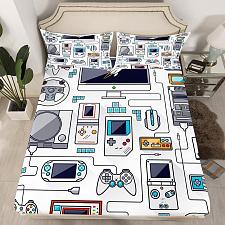 Buy Boys Game Fitted Sheet Gamepad Printed Bedding Set for Kids Teens Videogame C...