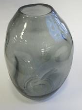 Buy Charcoal glass dimple flower vase vintage