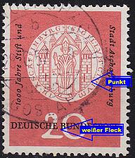 Buy GERMANY BUND [1957] MiNr 0255 F40 VI ( O/used ) [01] Plattenfehler