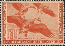 Buy US Scott #RW11 Mint Light Hinge VF 1.00 1944 US Federal Duck Stamp CV 45.00
