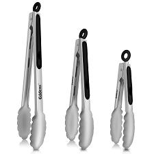 Buy Tongs For Cooking - Heat Resistant 600 Degrees Stainless Steel Kitchen TongHe...