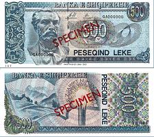 Buy Albania Banknote Specimen Paper Money, 500 leke 1996, UNC