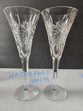 Buy Signed Waterford CUT GLASS health Toasting Flutes pair crystal