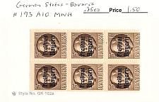 Buy Germany Bavaria 193 Unused blk of 6 CV 1.50 (SC0_875)