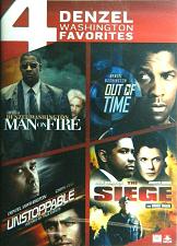 Buy 4Movie 7hrs+ DVD Denzel WASHINGTON MAN on FIRE The SIEGE OUT of TIME UNSTOPPABLE