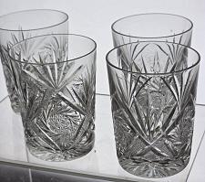 Buy 4 Crystal Cut Glass DOR pinwheel tumbler antique
