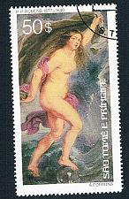 Buy St Thomas & Prince 446 Used Painting Ruben Nude 1 1977 CV 4.75 (BP78609)